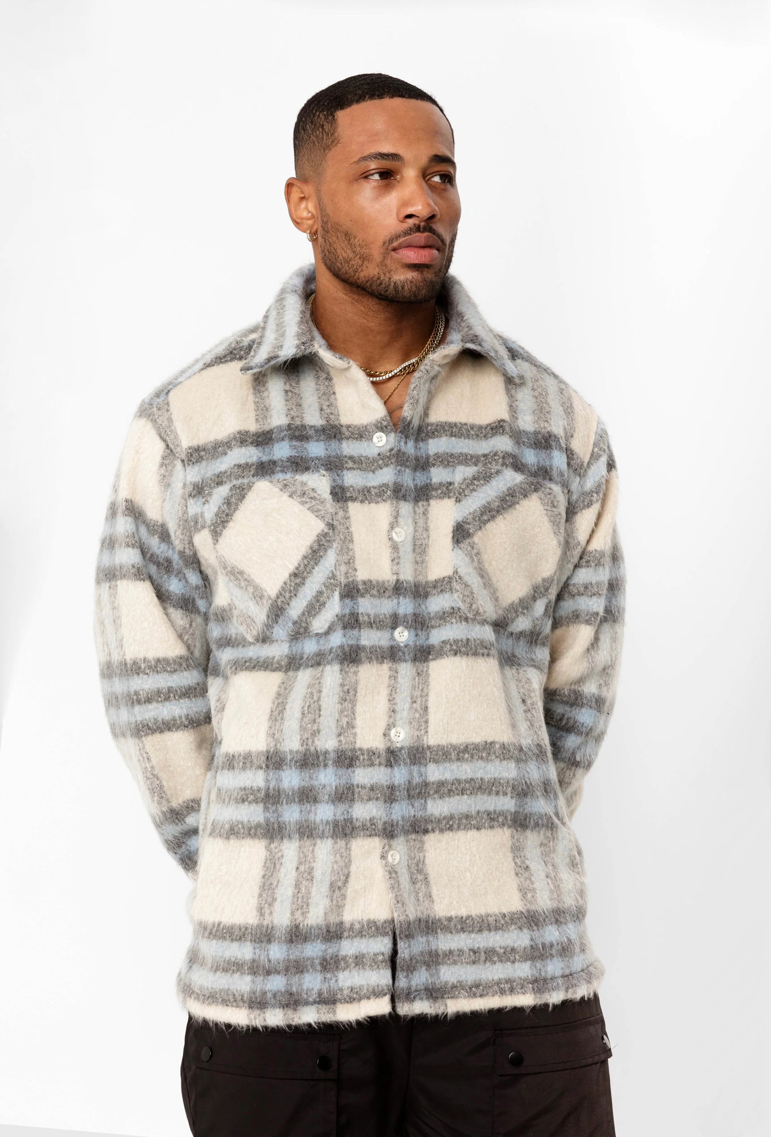 Crescent Patch Flannel - Blue - Image 3