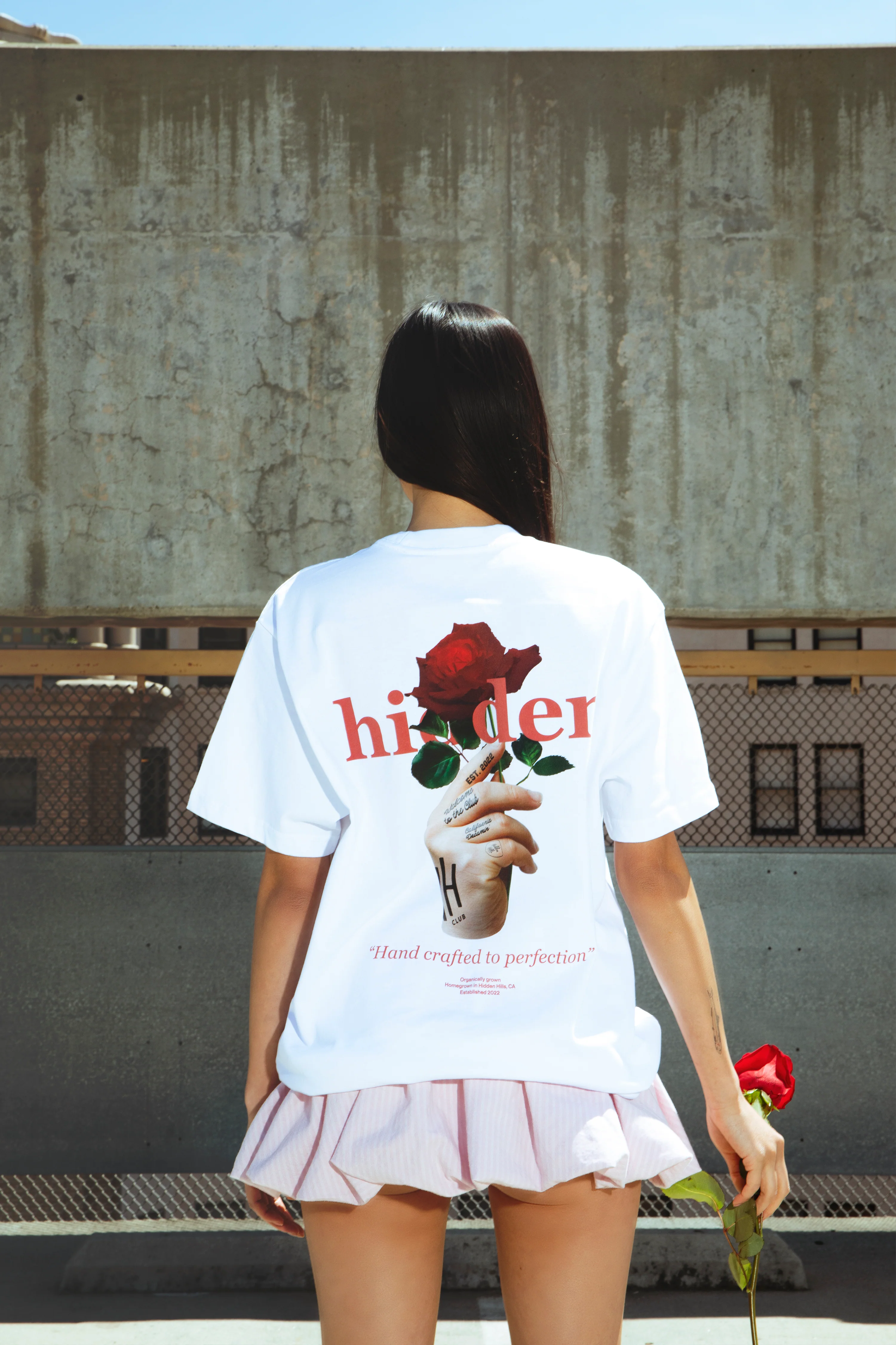 Hidden Rose Tee - White - Image 3