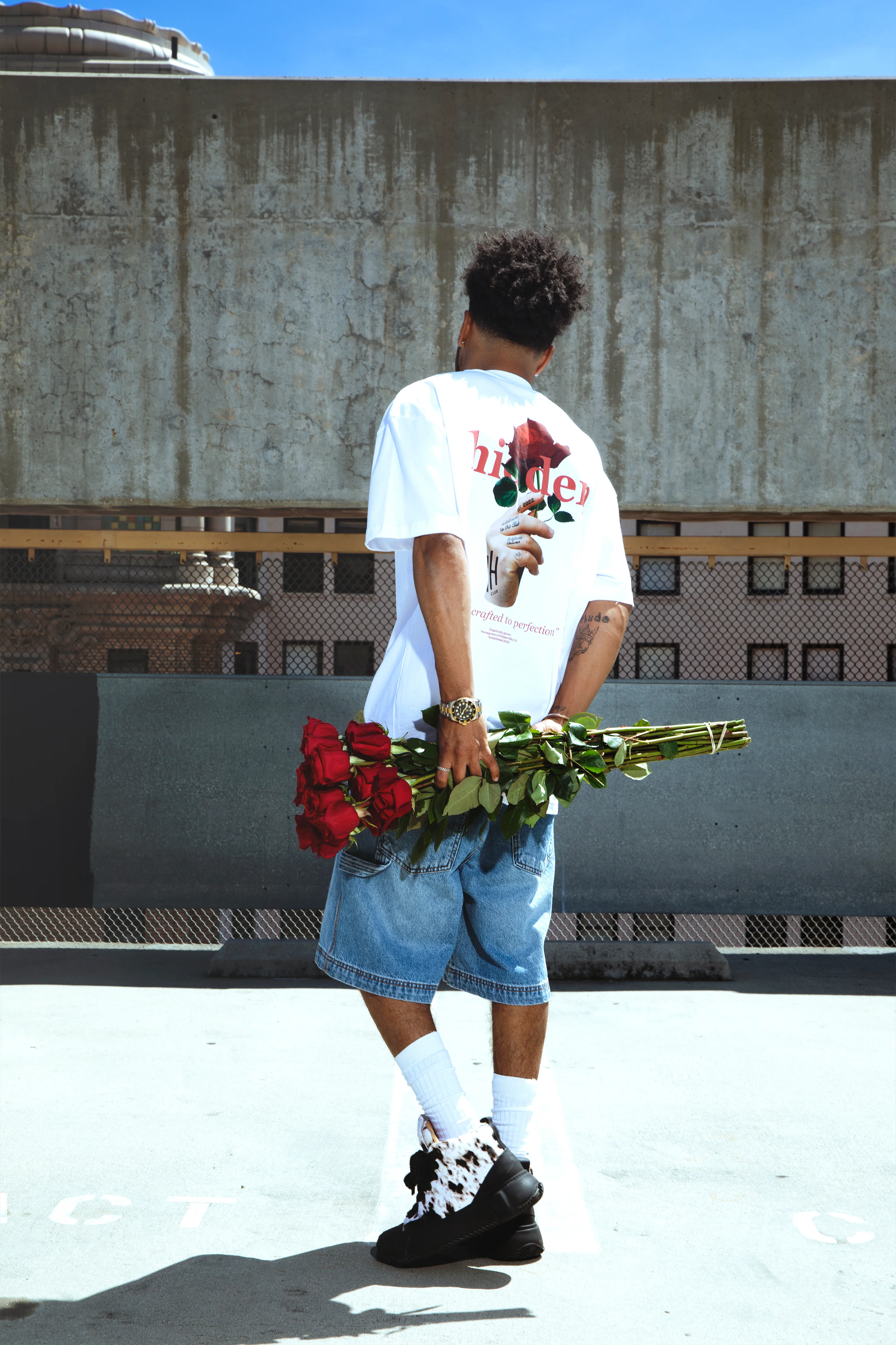 Hidden Rose Tee - White - Image 5